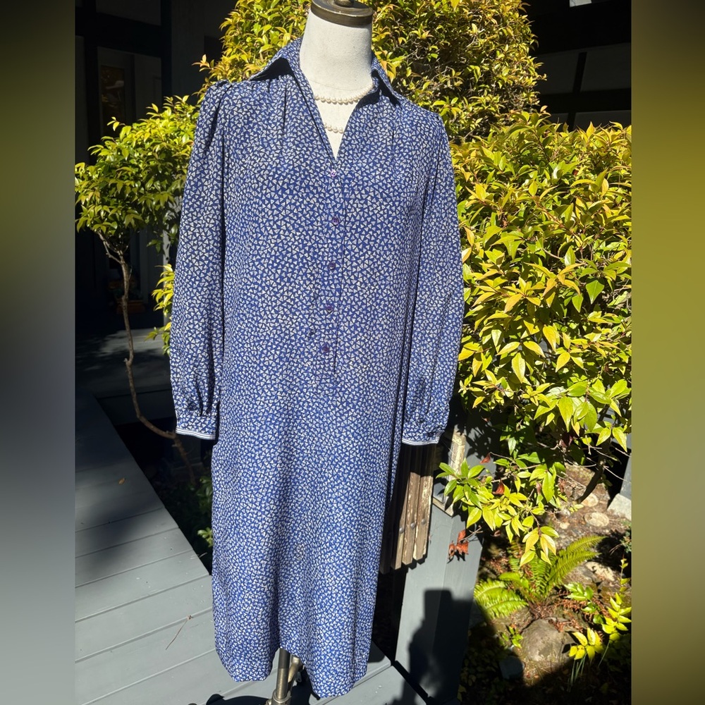 Vintage Schrader Sport Petite Blue & White Dress